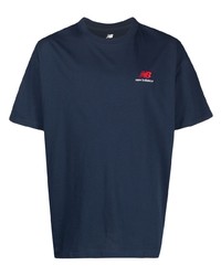 T-shirt girocollo stampata blu scuro di New Balance