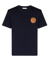 T-shirt girocollo stampata blu scuro di Nicholas Daley