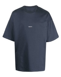 T-shirt girocollo stampata blu scuro di Oamc