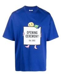 T-shirt girocollo stampata blu scuro di Opening Ceremony