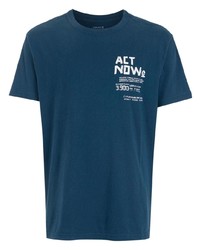 T-shirt girocollo stampata blu scuro di OSKLEN