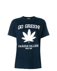 T-shirt girocollo stampata blu scuro di P.A.R.O.S.H.