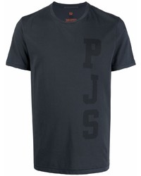 T-shirt girocollo stampata blu scuro di Parajumpers