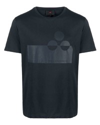 T-shirt girocollo stampata blu scuro di Peuterey