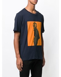 T-shirt girocollo stampata blu scuro di Calvin Klein Jeans