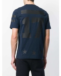 T-shirt girocollo stampata blu scuro di Hydrogen