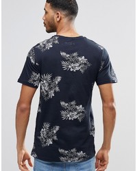T-shirt girocollo stampata blu scuro di Pull&Bear