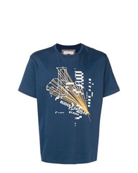 T-shirt girocollo stampata blu scuro di Puma