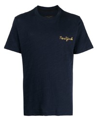 T-shirt girocollo stampata blu scuro di rag & bone