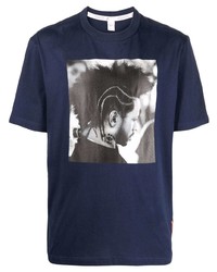 T-shirt girocollo stampata blu scuro di Reebok