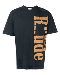 T-shirt girocollo stampata blu scuro di Rhude