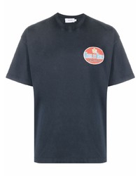 T-shirt girocollo stampata blu scuro di Rhude