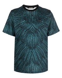 T-shirt girocollo stampata blu scuro di Roberto Cavalli