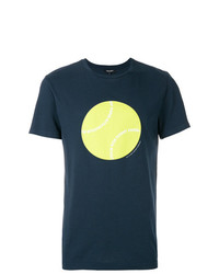 T-shirt girocollo stampata blu scuro di Ron Dorff