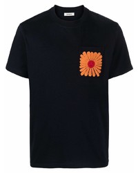 T-shirt girocollo stampata blu scuro di Sandro