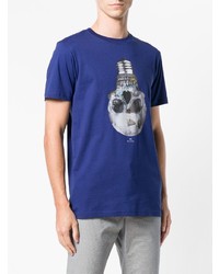 T-shirt girocollo stampata blu scuro di Ps By Paul Smith