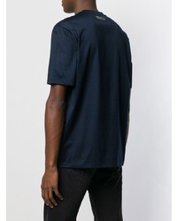 T-shirt girocollo stampata blu scuro di Lanvin