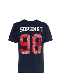 T-shirt girocollo stampata blu scuro di Sophnet.