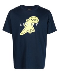 T-shirt girocollo stampata blu scuro di SPORT b. by agnès b.