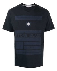T-shirt girocollo stampata blu scuro di Stone Island