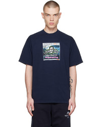 T-shirt girocollo stampata blu scuro di Stray Rats