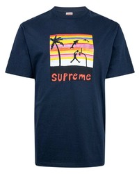 T-shirt girocollo stampata blu scuro di Supreme