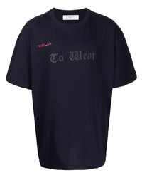 T-shirt girocollo stampata blu scuro di Toga