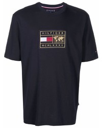 T-shirt girocollo stampata blu scuro di Tommy Hilfiger