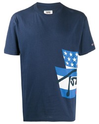 T-shirt girocollo stampata blu scuro di Tommy Jeans