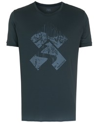 T-shirt girocollo stampata blu scuro di Track & Field