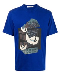T-shirt girocollo stampata blu scuro di UNDERCOVE