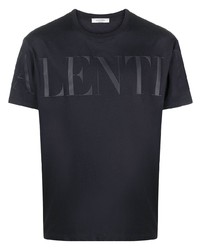 T-shirt girocollo stampata blu scuro di Valentino