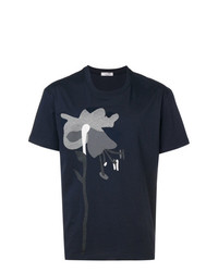 T-shirt girocollo stampata blu scuro di Valentino