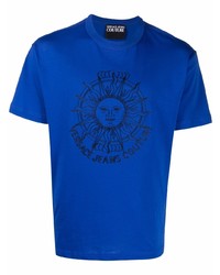 T-shirt girocollo stampata blu scuro di VERSACE JEANS COUTURE
