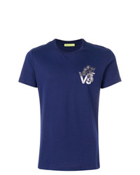 T-shirt girocollo stampata blu scuro di Versace Jeans