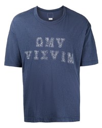 T-shirt girocollo stampata blu scuro di VISVIM