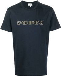 T-shirt girocollo stampata blu scuro di Woolrich