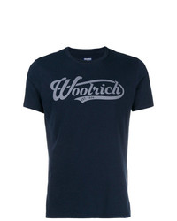 T-shirt girocollo stampata blu scuro di Woolrich