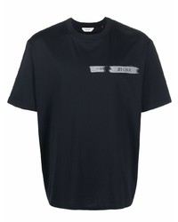 T-shirt girocollo stampata blu scuro di Z Zegna