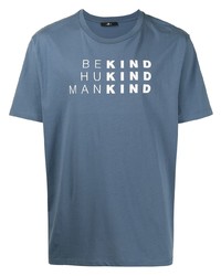 T-shirt girocollo stampata blu di 7 For All Mankind