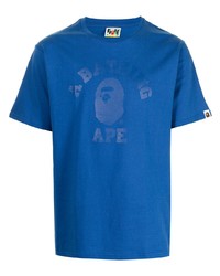 T-shirt girocollo stampata blu di A Bathing Ape