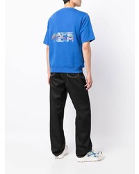 T-shirt girocollo stampata blu di AAPE BY A BATHING APE