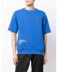 T-shirt girocollo stampata blu di AAPE BY A BATHING APE