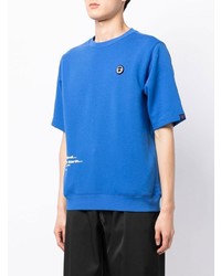 T-shirt girocollo stampata blu di AAPE BY A BATHING APE