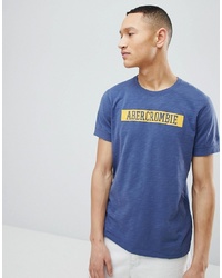 T-shirt girocollo stampata blu di Abercrombie & Fitch