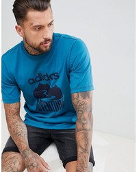 T-shirt girocollo stampata blu di adidas Originals
