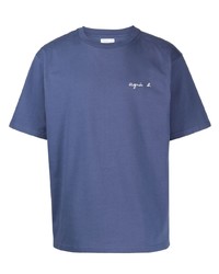 T-shirt girocollo stampata blu di agnès b.