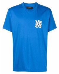 T-shirt girocollo stampata blu di Amiri