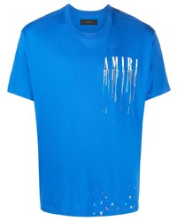 T-shirt girocollo stampata blu di Amiri
