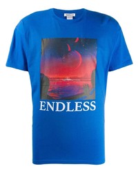 T-shirt girocollo stampata blu di Applecore